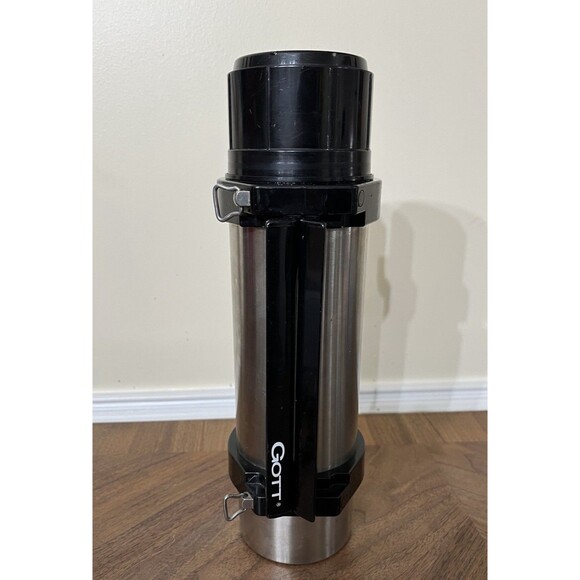Gott 1.0Qt. Stainless Steel Vacuum Insulated Thermos w/Folding Handles Japan - Picture 1 of 10
